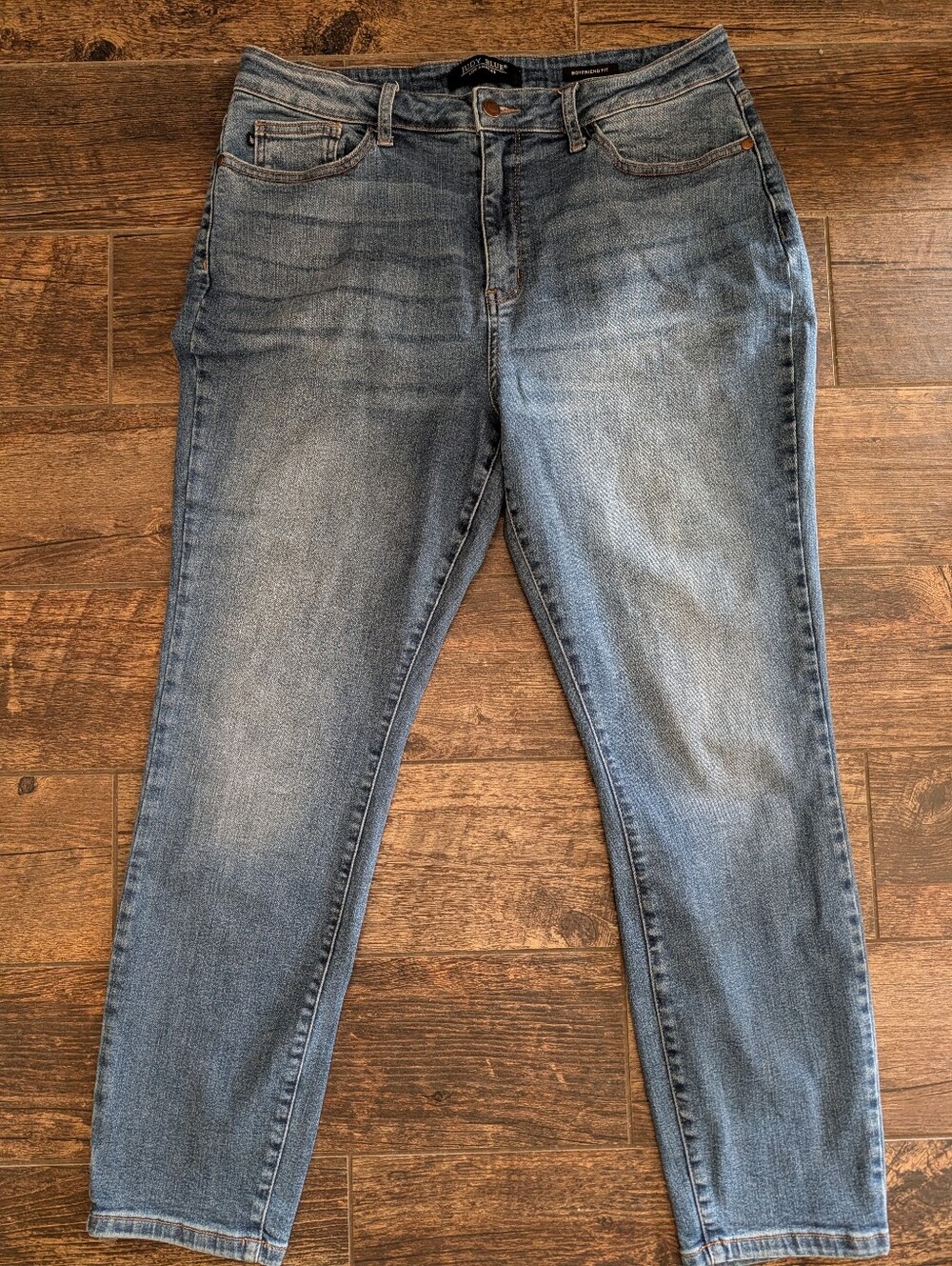 Judy Blue Boyfriend Fit High Waisted Denim Jeans Medium Wash Size 15/32 (32x28)